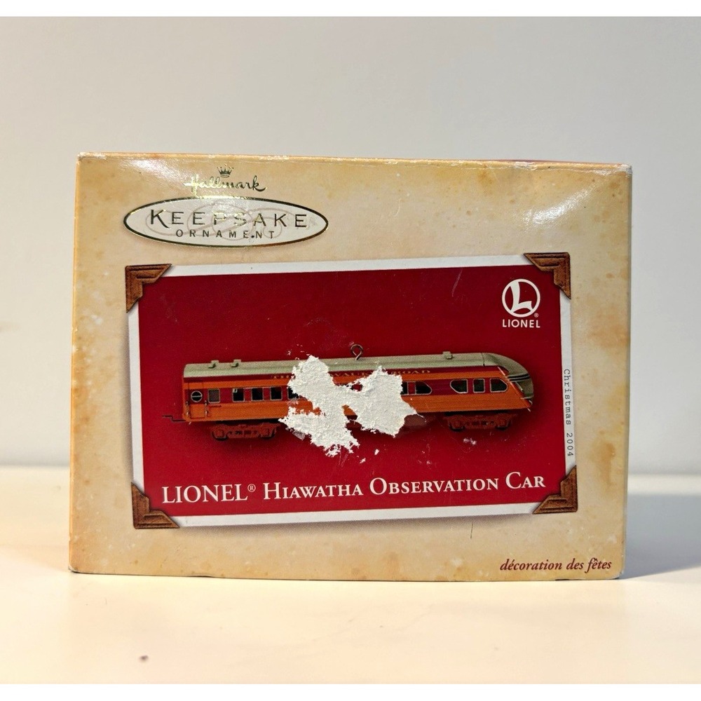 Hallmark Keepsake Lionel Hiawatha Observation Car Ornament 2004 Diecast + Card